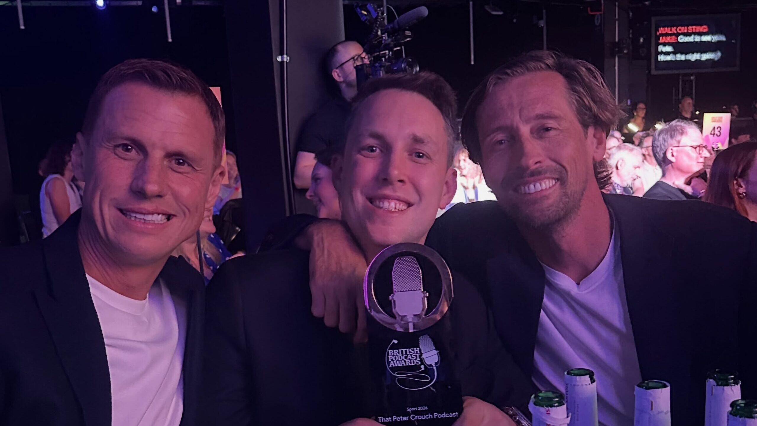 Peter Crouch and Chris Stark win British Podcast Award as Jamie Laing also triumphs